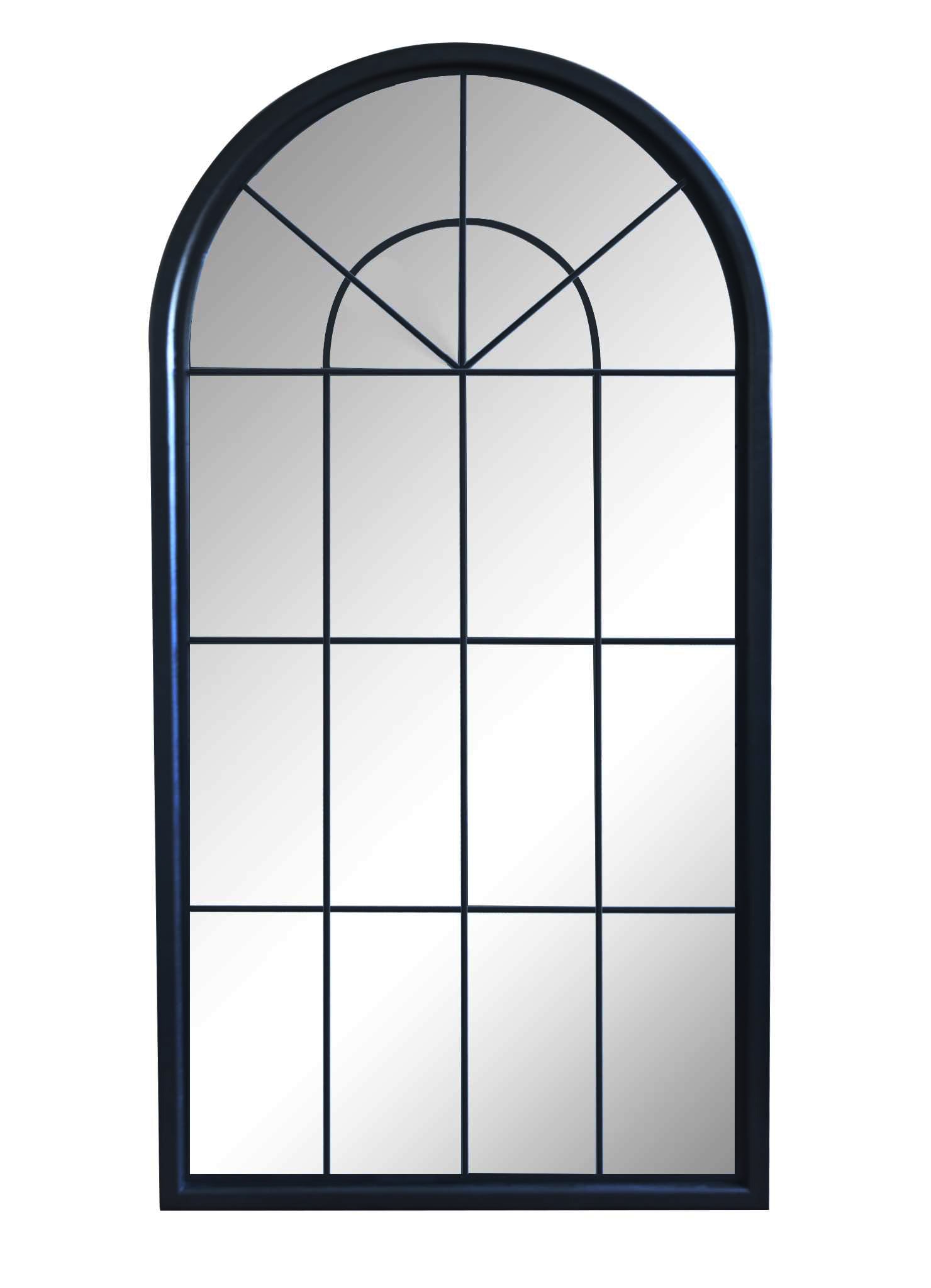 Cathedral Black Long Wall or Floor Mirror