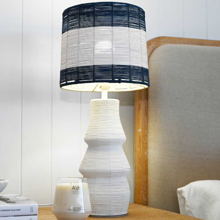 Tommy Woven Blue And White Table Lamp