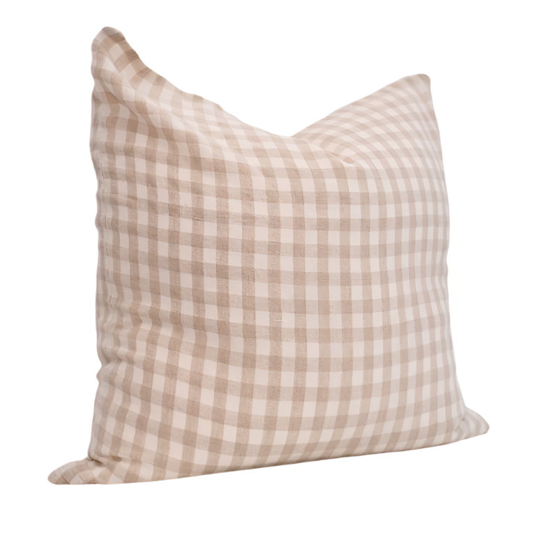 Gingham Linen Square Cushion