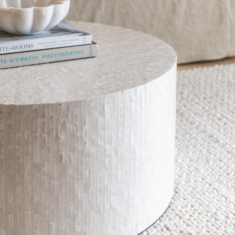Mother Of Pearl Round Coffee Table
