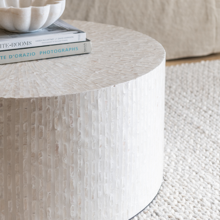 Mother Of Pearl Round Coffee Table
