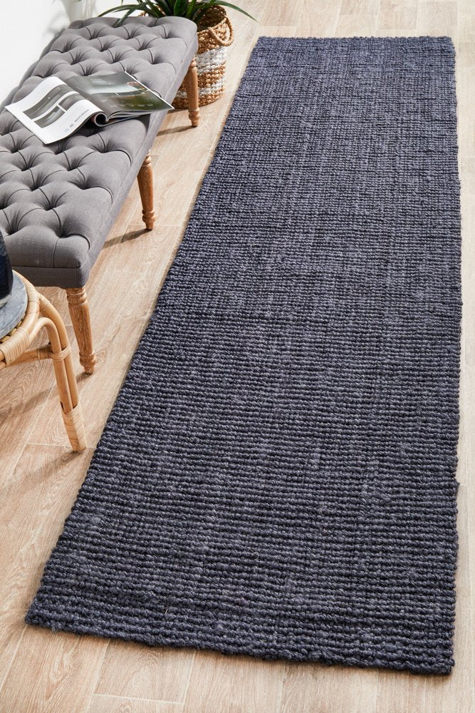 Chunky Natural Fiber Barker Navy Runner