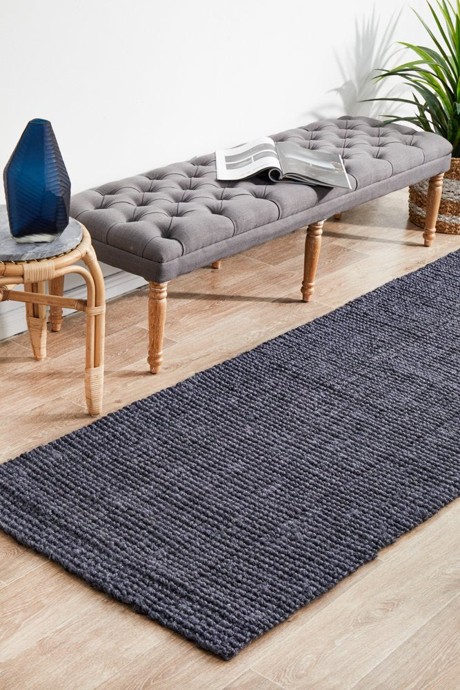 Chunky Natural Fiber Barker Navy Runner