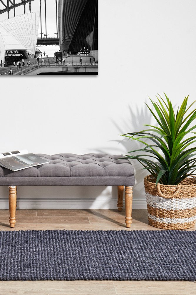 Chunky Natural Fiber Barker Navy Runner