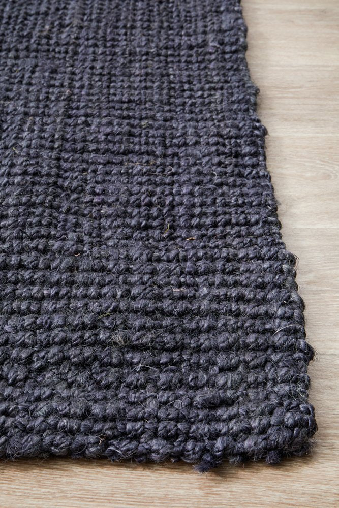 Chunky Natural Fiber Barker Navy Rectangle Rug