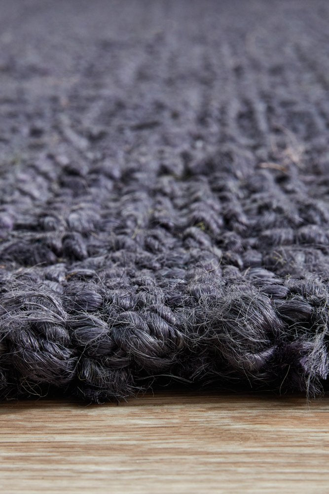Chunky Natural Fiber Barker Navy Rectangle Rug