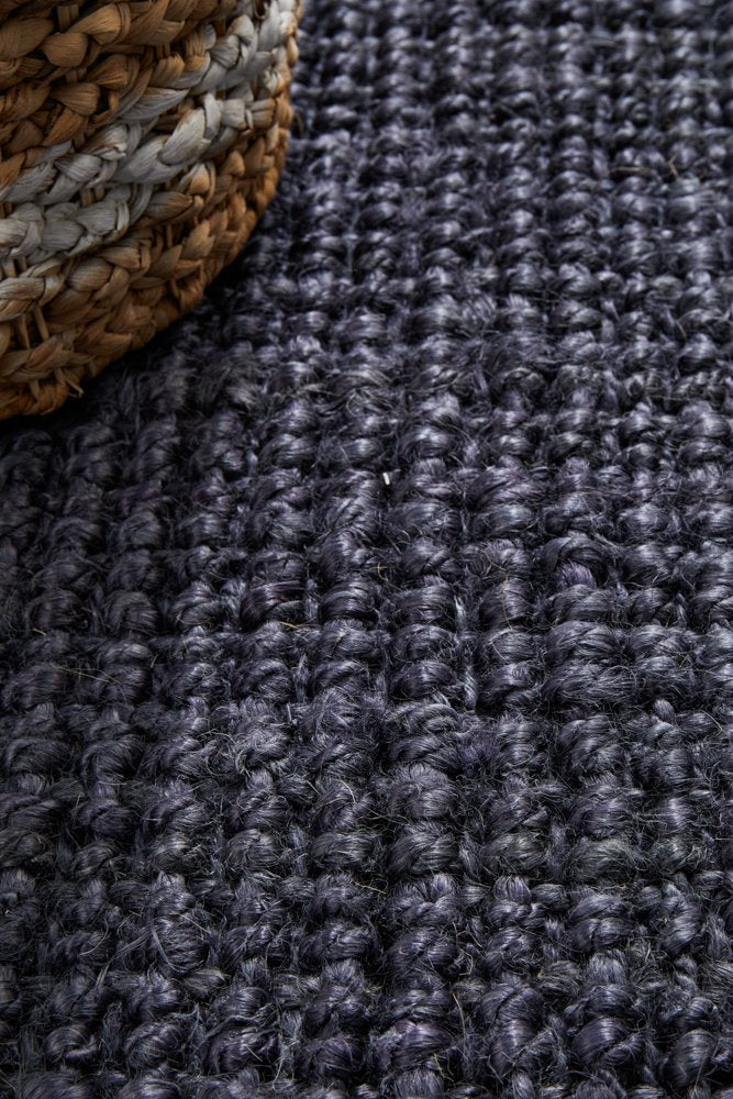 Chunky Natural Fiber Barker Navy Rectangle Rug
