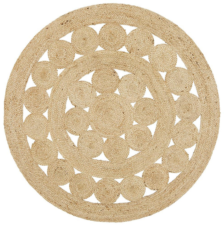 Natural Daisy Jute Round Rug