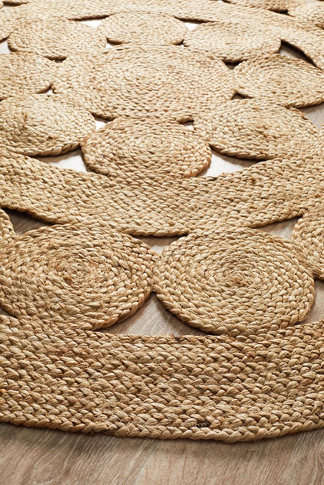 Natural Daisy Jute Round Rug