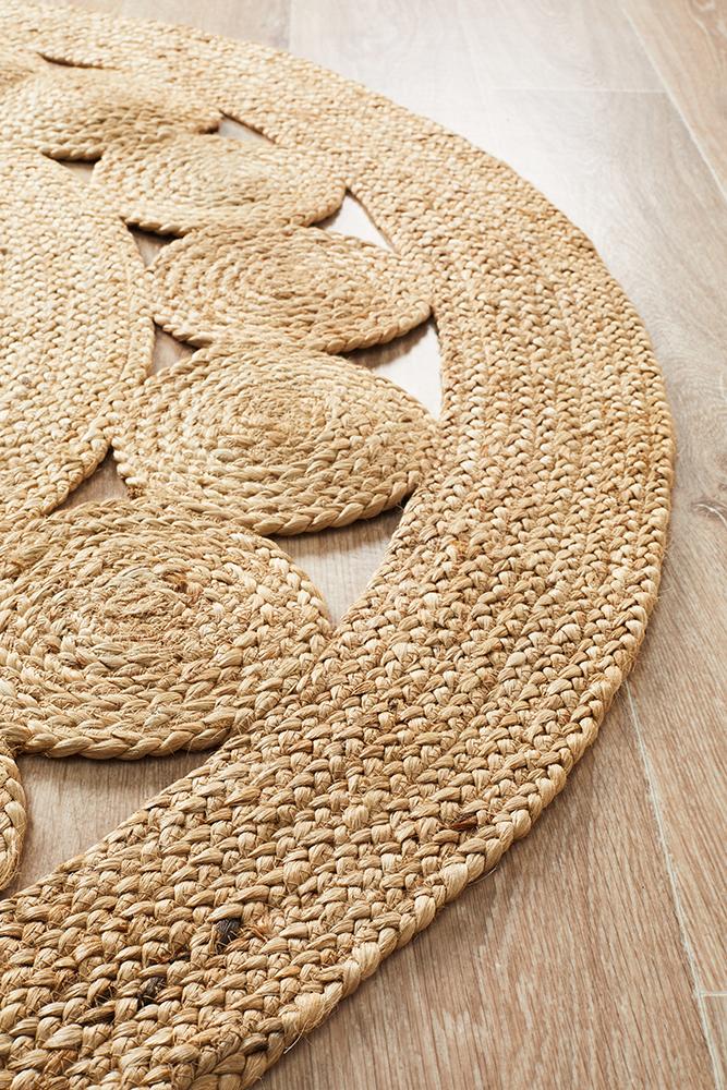 Natural Daisy Jute Round Rug