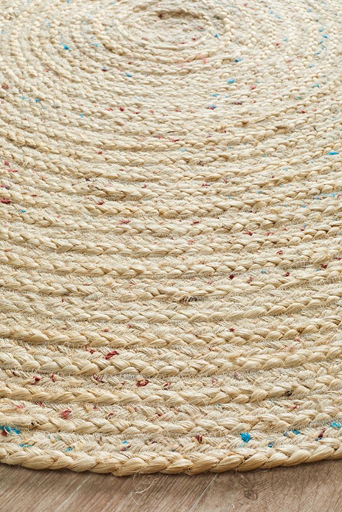Diva Bleached Natural Round Rug