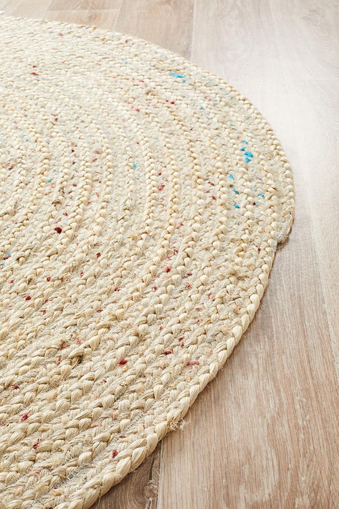 Diva Bleached Natural Round Rug