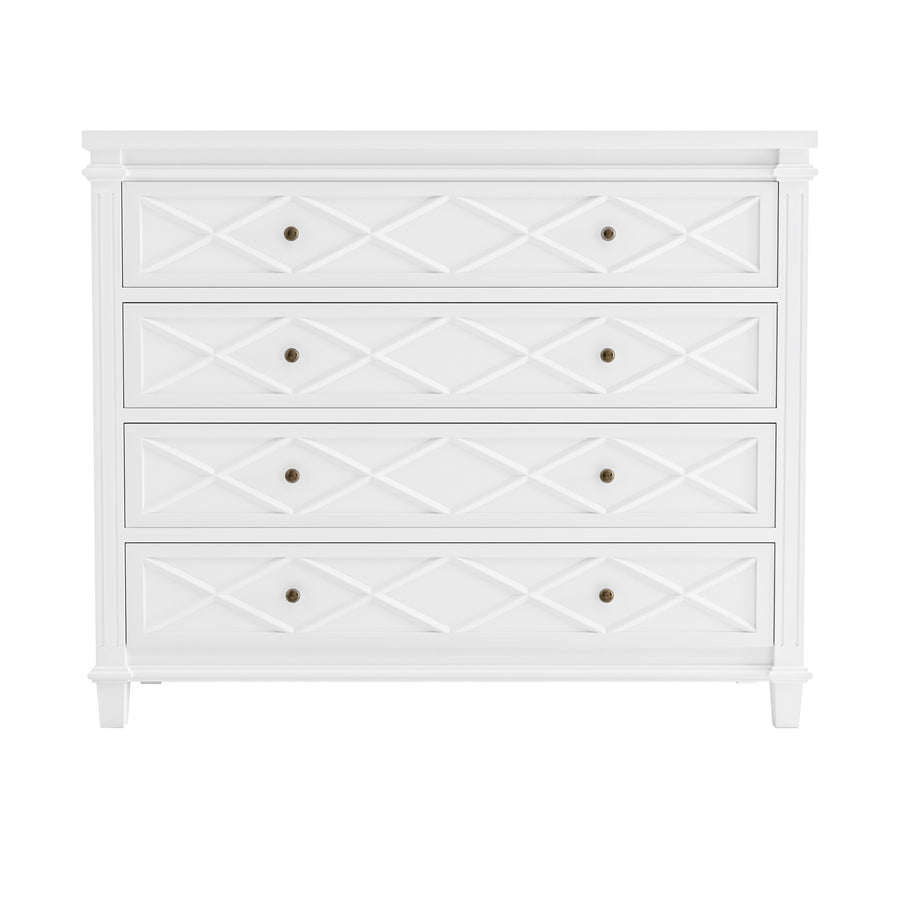 Ascot Four Drawer Chest Satin White