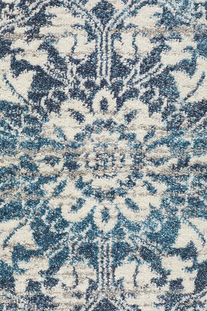 Babylon Transitional Blue Round Rug
