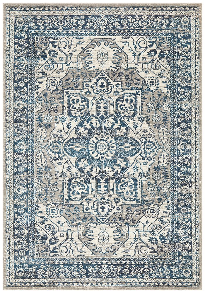 Babylon Transitional Blue Rectangle Rug