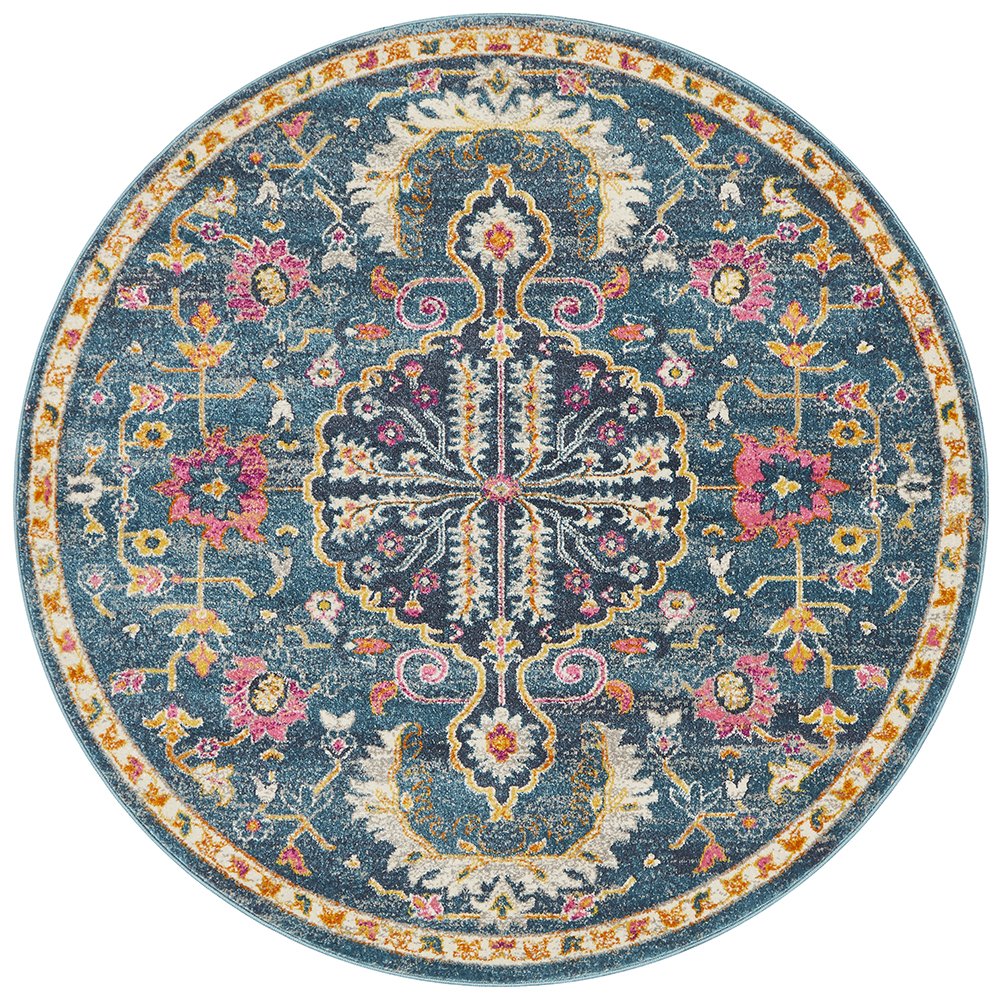 Motif Navy Round Rug