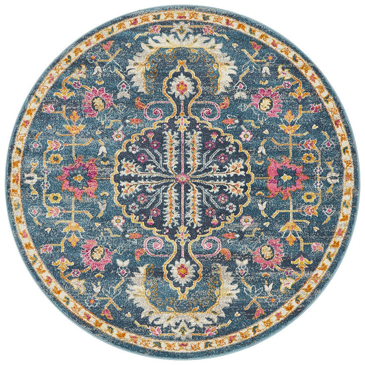Motif Navy Round Rug