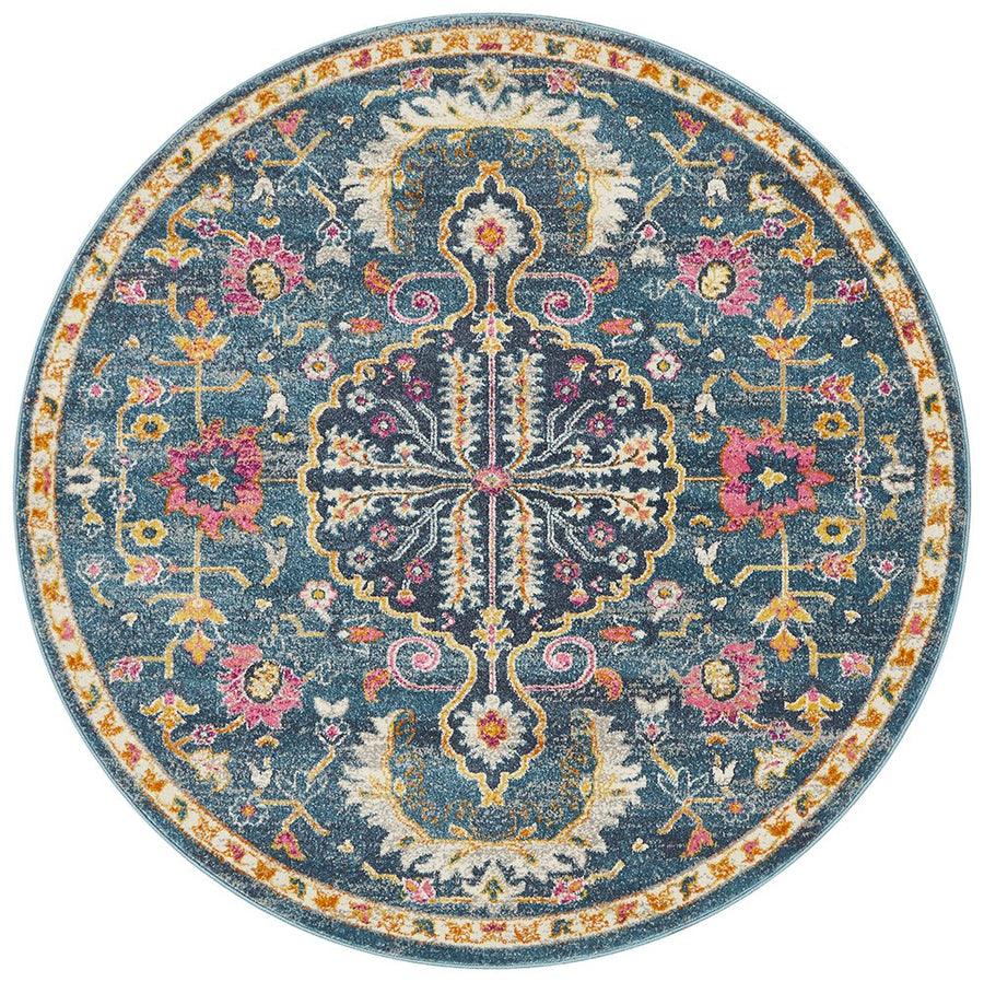Motif Navy Round Rug