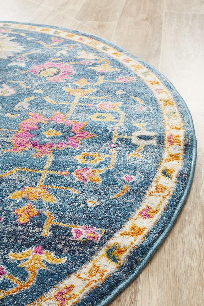 Motif Navy Round Rug