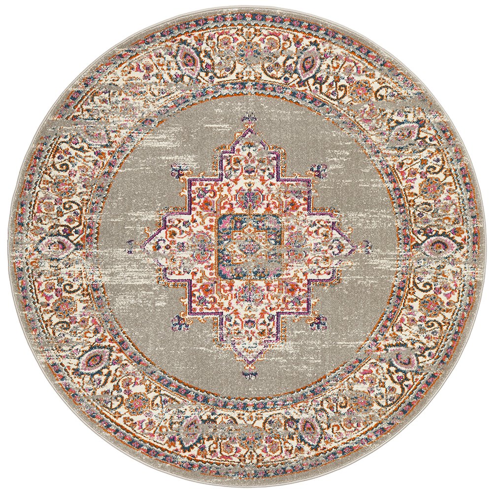 Motif Grey Round Rug