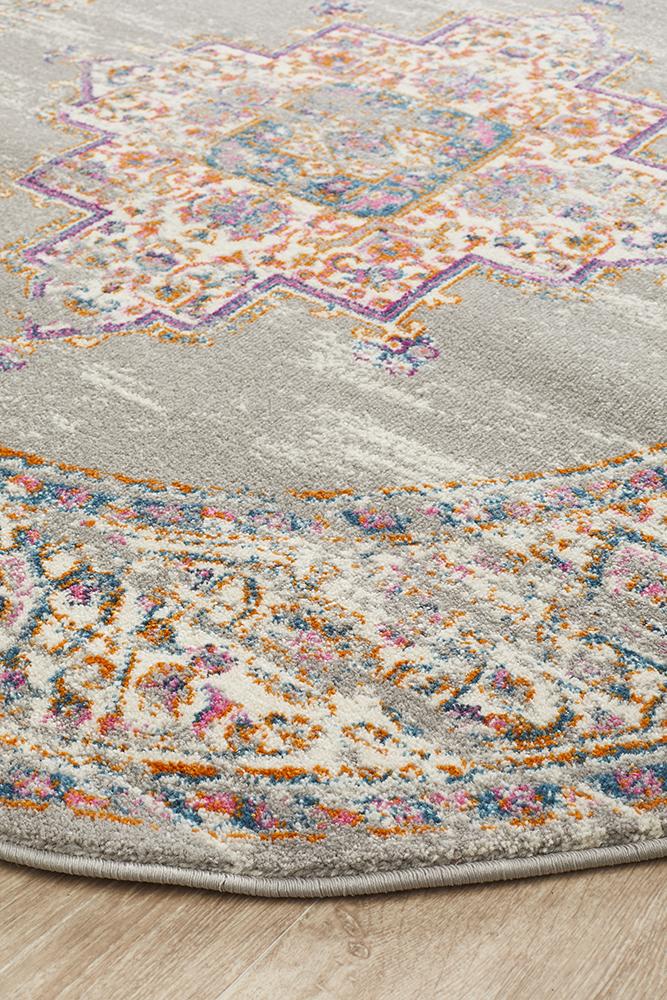 Motif Grey Round Rug