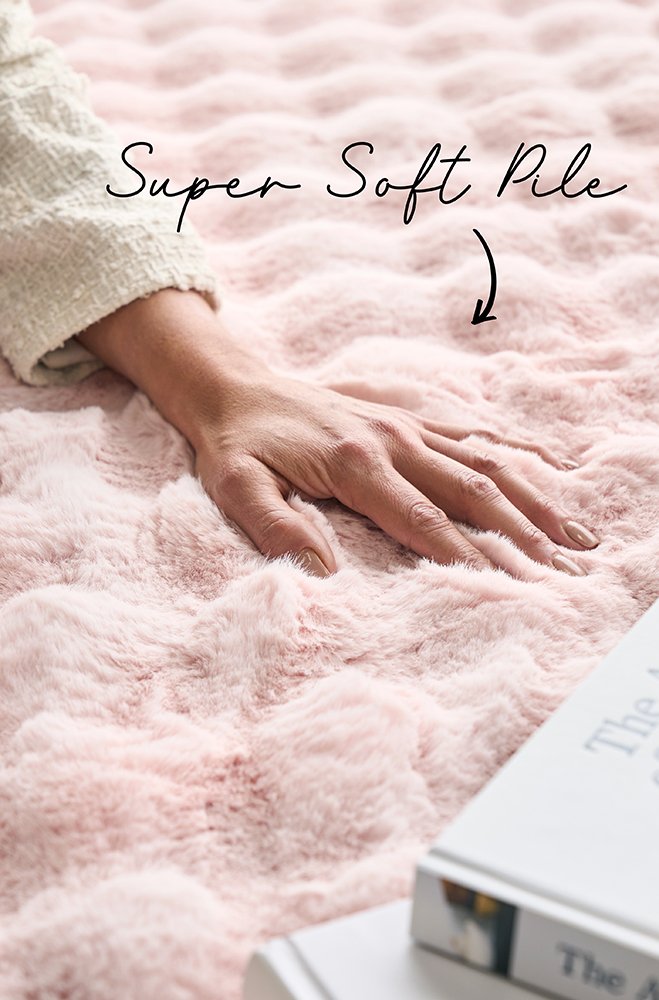 Bubble Blush Washable Rectangle Rug