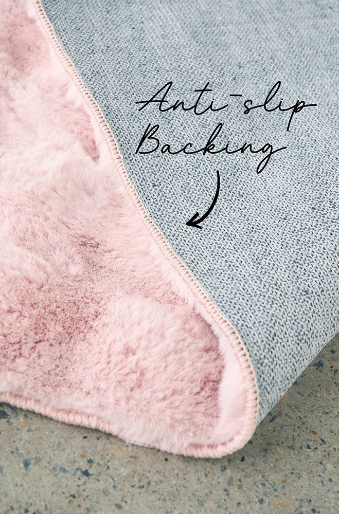 Bubble Blush Washable Round Rug