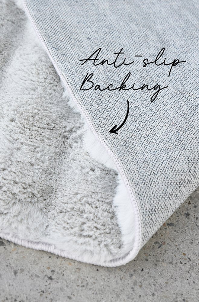 Bubble Silver Washable Round Rug