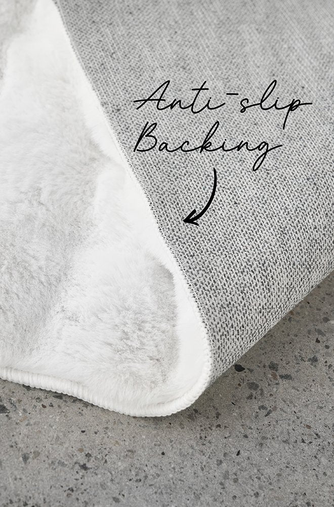 Bubble White Washable Rectangle Rug