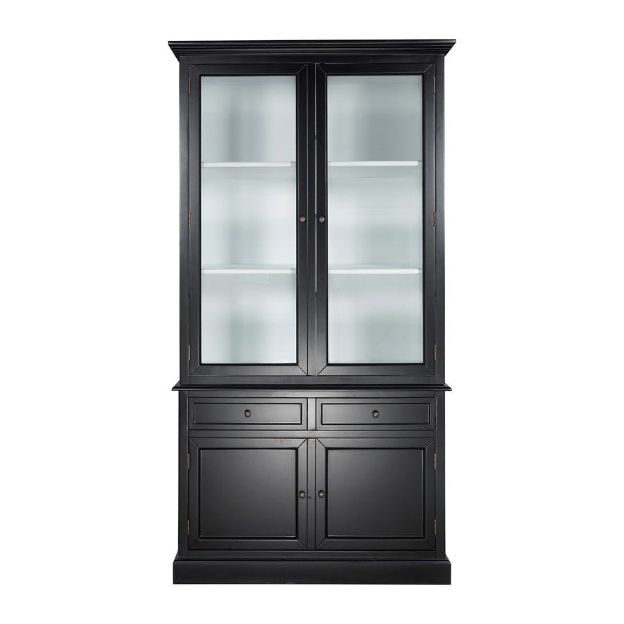 Audrey Medium Glass Display Cabinet Satin Black