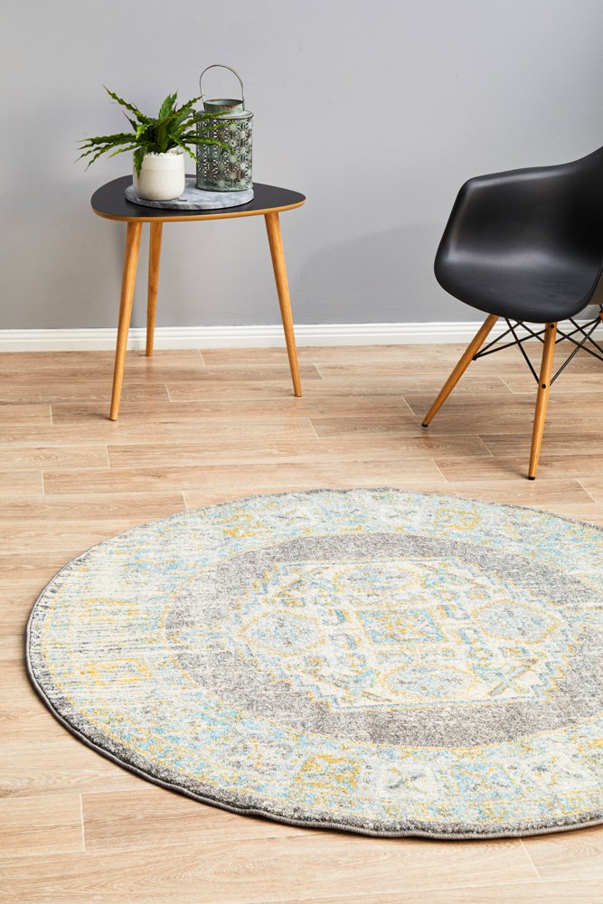Clara Grey Round Rug