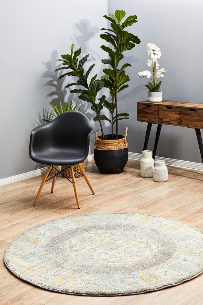 Clara Grey Round Rug