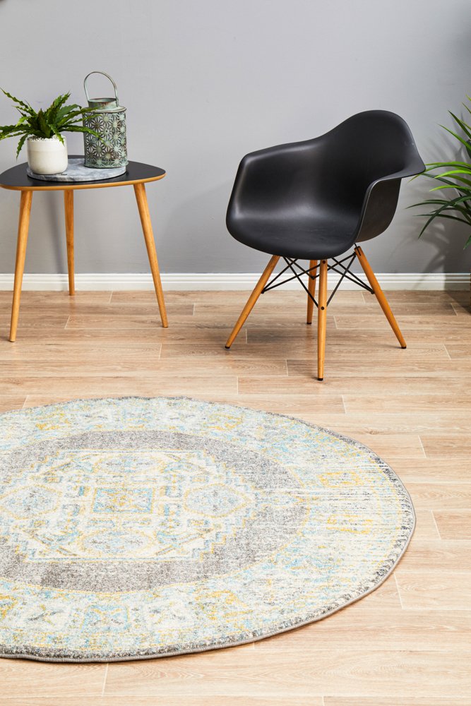 Clara Grey Round Rug