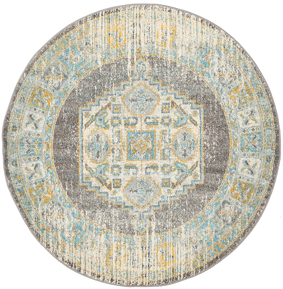 Clara Grey Round Rug