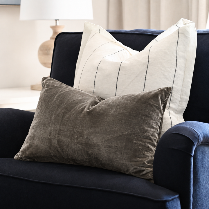Pewter Velvet Luxury Lumbar Cushion