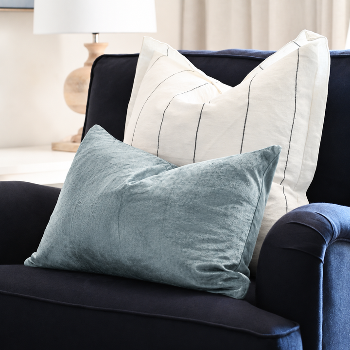 Seafoam Velvet Luxury Lumbar Cushion