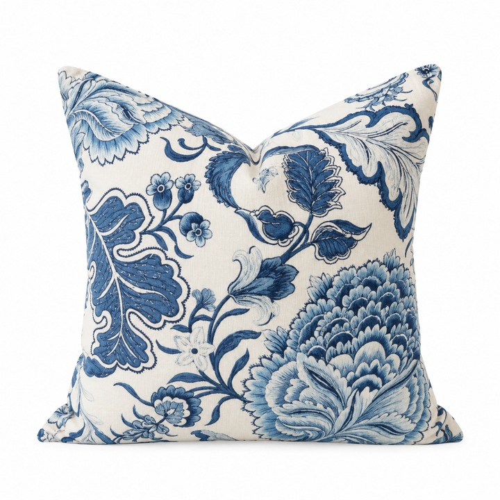 Heritage Blue Floral Square Cushion