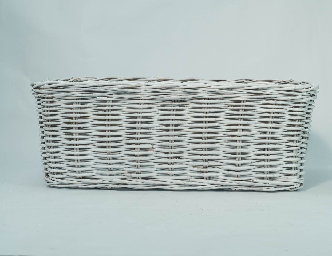 White  Rattan Storage Basket