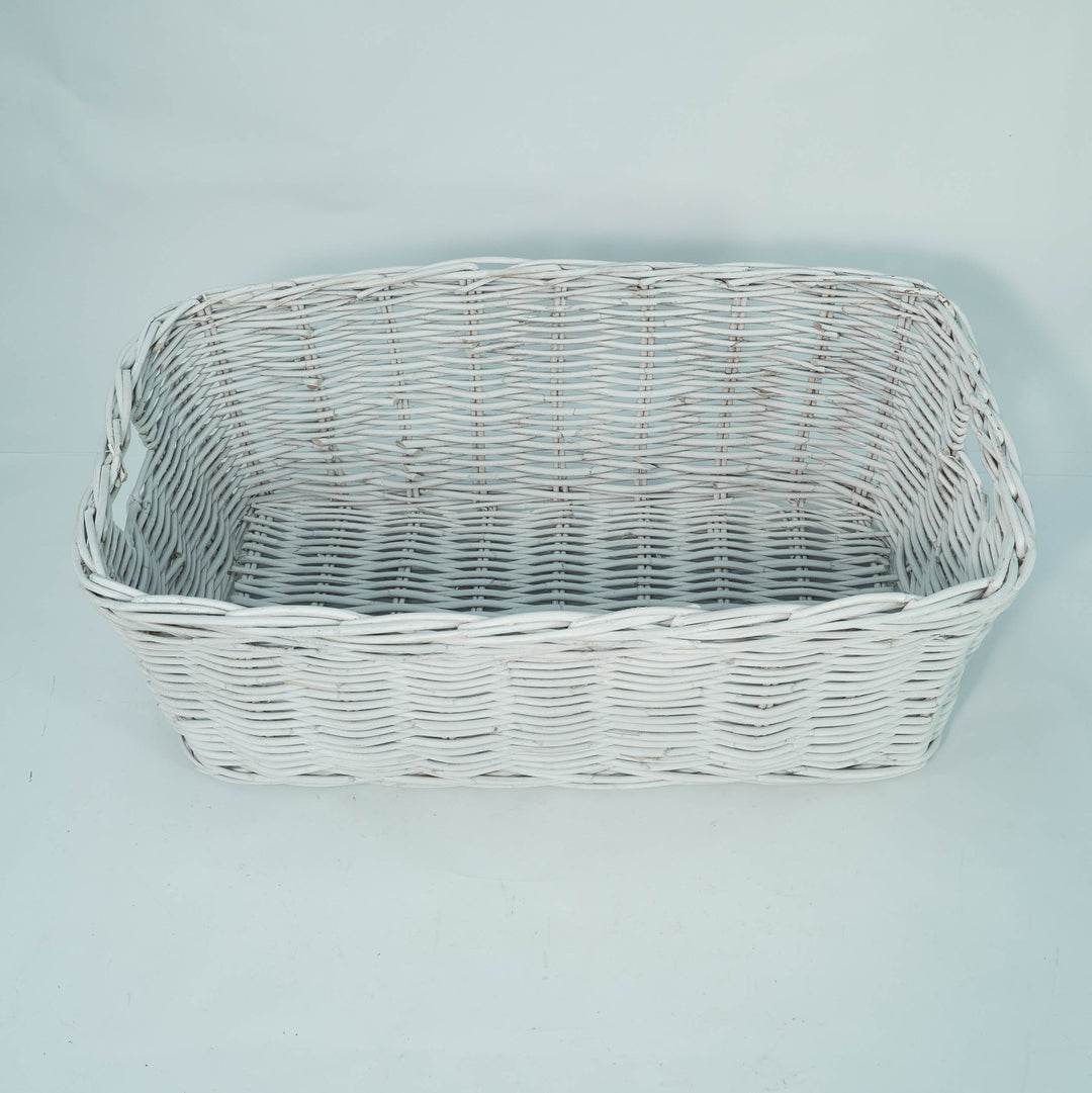 White  Rattan Storage Basket
