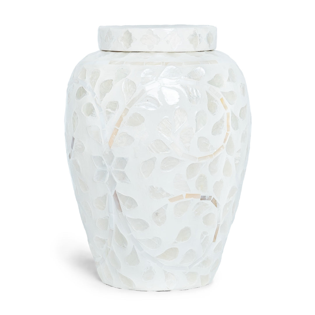 Vine Neutral Mother of Pearl Ginger Jar - 2 Sizes
