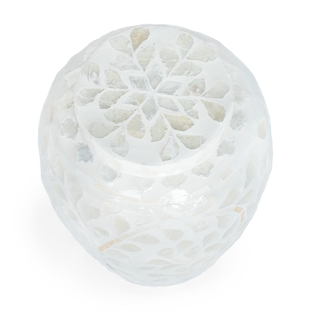 Vine Neutral Mother of Pearl Ginger Jar - 2 Sizes