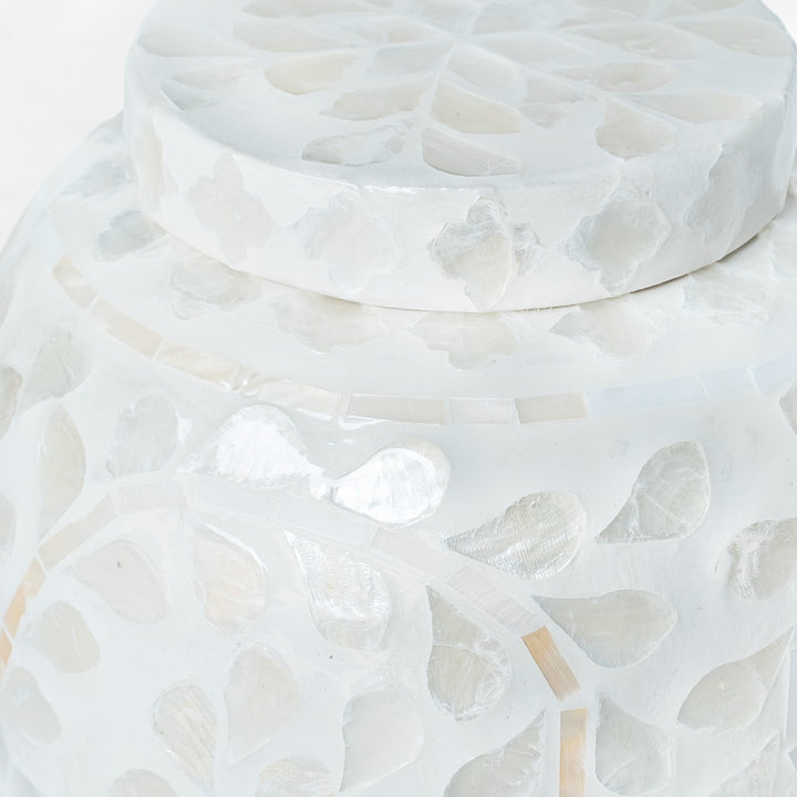 Vine Neutral Mother of Pearl Ginger Jar - 2 Sizes
