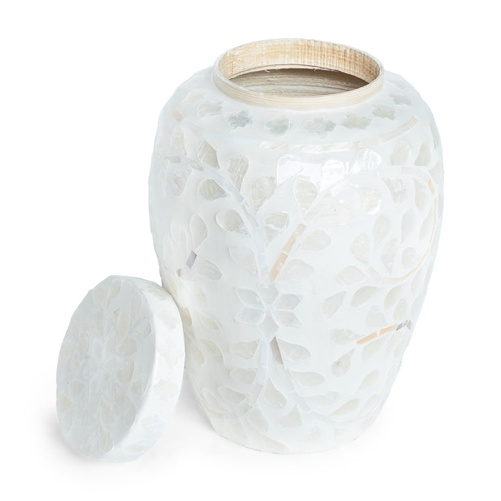 Vine Neutral Mother of Pearl Ginger Jar - 2 Sizes