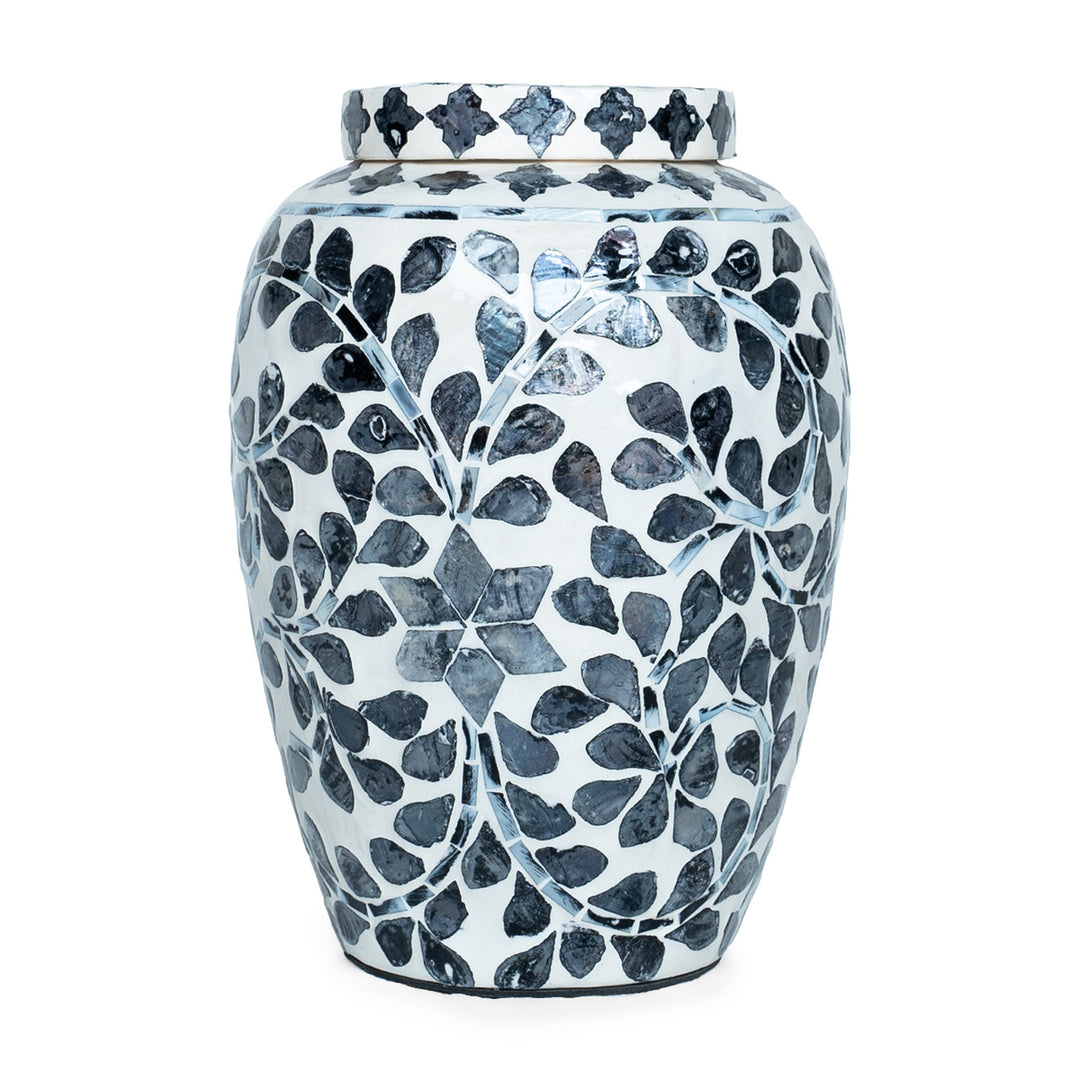 Vine Blue Mother of Pearl Ginger Jar - 2 Sizes