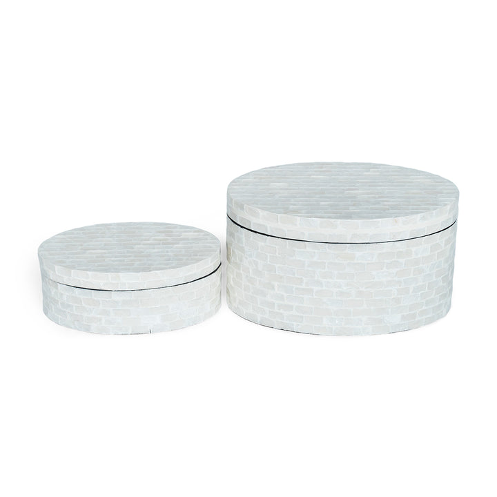 Classic Oval Mother Of Pearl Trinket box set