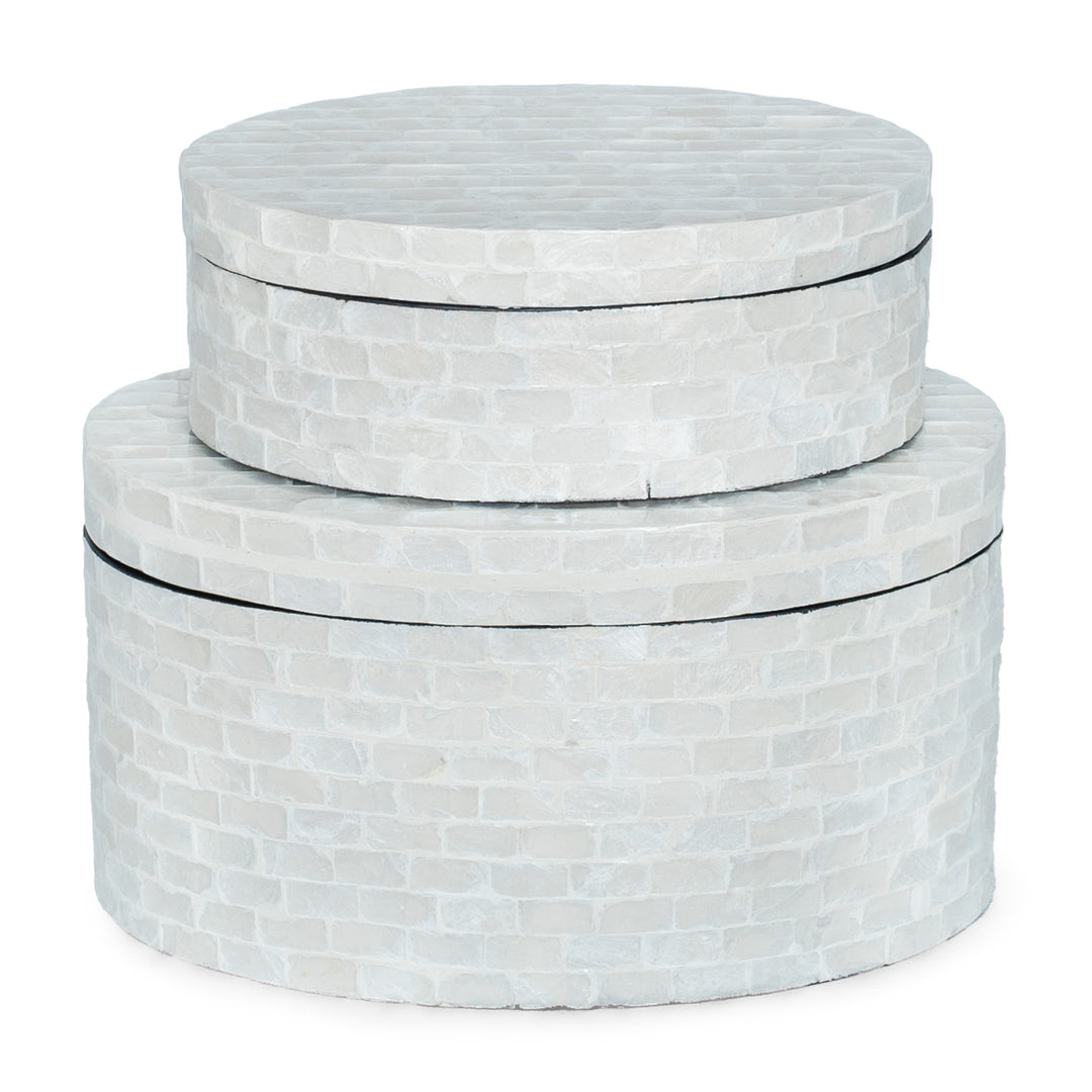 Classic Oval Mother Of Pearl Trinket box set