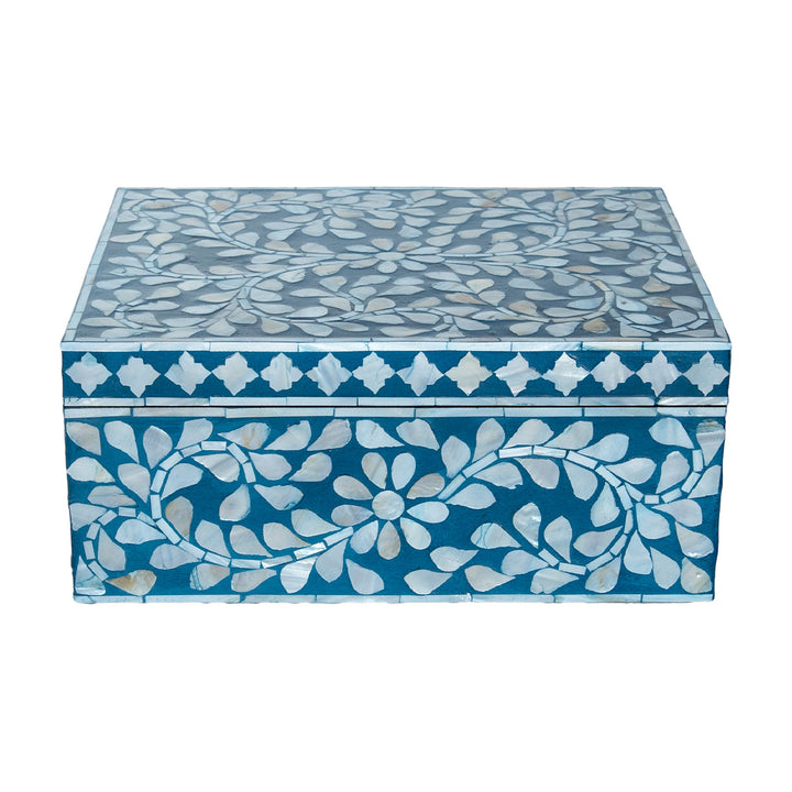 Secret Garden Blue Mother Of Pearl Trinket boxes