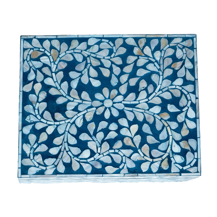 Secret Garden Blue Mother Of Pearl Trinket boxes