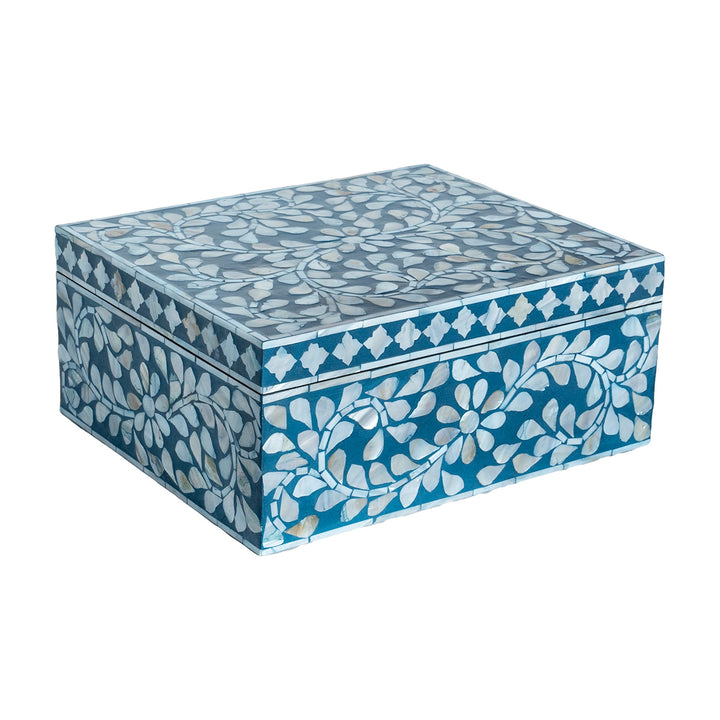 Secret Garden Blue Mother Of Pearl Trinket boxes