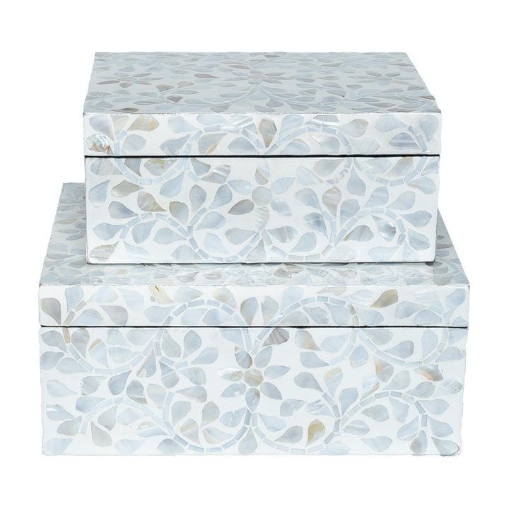 Secret Garden Neutral Mother Of Pearl Trinket boxes
